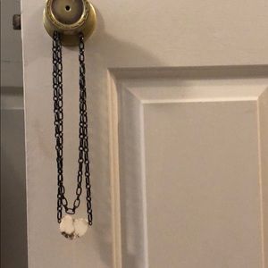 Stone and chain necklace